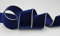 3 m x 36 mm Samtband 419G DUNKELBLAU Gold Samt mit Goldkante Velvet Velour Geschenkband Schleifenband elegant Geschenkverpackung Dekoration Weihnachten Band Nähen