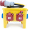 KOOP Elektro Baustellenverteiler-Box mit FI/LS, Verteiler tragbar 7 Ausgänge (1 x CEE 32A / 2 x CEE 16A / 4 x 230V), mobiler Stromverteiler IP44 mit 1,5m Leitung H07RN-F 5G 4,0mm² für Außenbereich