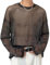 AIEOE Men's Shiny Sheer Long Sleeve T-Shirt See-Through Tops Mesh Hollowed Out Shirt Glitter Black 07 UK Size XXL/Label Size 4XL