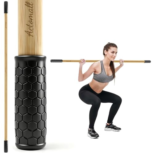 Actomall Bamboo Yoga Stick, 58.5-Inch Stretching Stick for Exercise