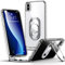 SHIELDS UP for iPhone X Case, for iPhone XS Case with Stand, Phone Case Clear with Double Ring Holder【Adjustable & Fodable】 Shockproof Protective Cover for iPhone X/XS - Clear