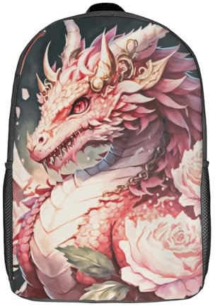 GQmoney 3D Printed Children Backpacks Rose Dragon Rucksacks Backpacks Fashion Casual Daypack Cute Travel Bags Outdoor Casual Daypack for Boy And Girl