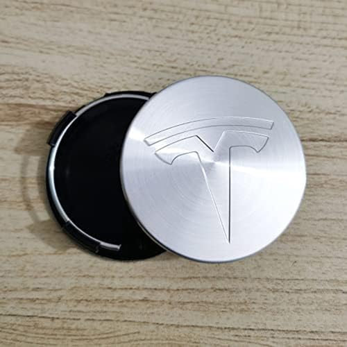 ZGCYK 4 Stück Radnabenkappen für Tesla Model 3 Model X Y S Model 3 Highland 56mm Felgendeckel Radkappen Reifen Felgen Radnabenabdeckung Zubehör,Silverstyle