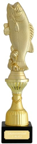 KDS Pokal Fisch Angeln CERGY Gold mit Gravur