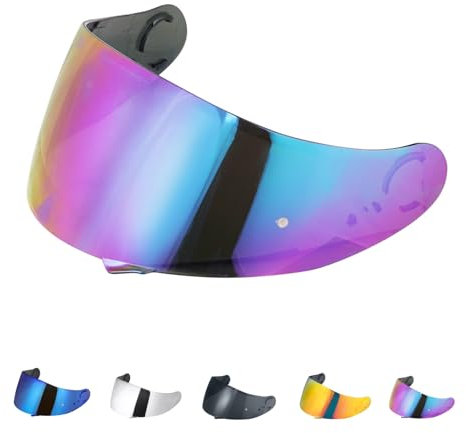 Motorradhelm Visier für GT Air Neotec CNS-1 TC-5 TC-9 GT Air 2,Helmvisier Motorrad Windschutz Helm Objektiv Visier Vollgesichts,Helmvisiere Zubehör Ersatz(Regenbogen)