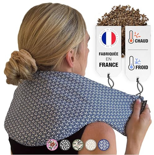 Chill&Rest - Cuscino termico microonde - cuscino cervicale - cervicale collo rimedi - cuscino riscaldante - cuscino riscaldabile - semi di lino - termoforo lombare - Blu - La Segaiha