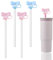 4 Pcs Pink & Blue Bow Straw Covers Cap Toppers for Stanley Cup 10mm Silicons Straw Toppers for 30&40 Oz Tumbler Dust-Proof Straw Cover Stanley Cup Accessories