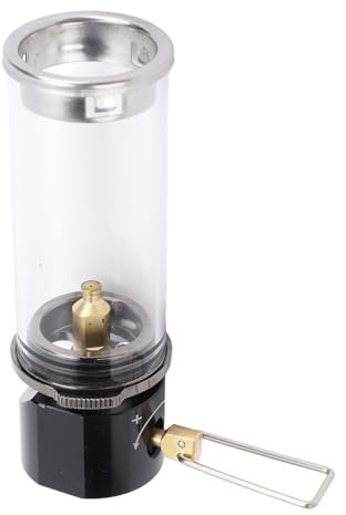 Lanterne à gaz de camping en alliage d'aluminium, laiton, verre, lampe de tente à gaz vintage pour randonnée, pêche