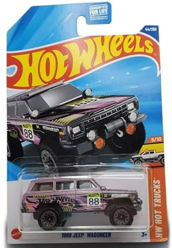 Hot Wheels 1988 Jeep Wagoneer, rosa/viola, HW Hot Truck, scala 1:64 pressofuso