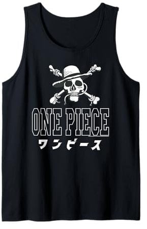 One Piece Kanji & Straw Hat Pirates Logo Anime Tank Top