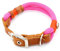 Hundehalsband aus Tau & edlem Leder | Pink Lemonade | verstellbar & robust | Elegantes, handgefertigtes Design | Halsband Hund für mittelgroße & große Hunde mit Schnalle – pink