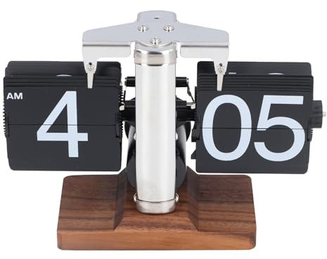 CFTGIW Retro Vintage Flip Deskuhr 12 Stunden Einseitige Auto -Flip -Tischuhr Digitale Mechanische Flip -Uhr für Home Office Exquisite Aussehen Flip Desk Clockuto Flip Desk