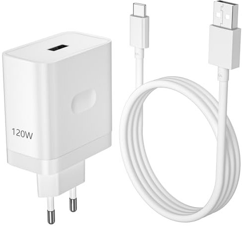 120W SUPER VOOC Caricatore Rapido con 8A Cavo USB C 1M per realme GT 6T 7 Pro GT NEO 3T, Caricatore Rapido Charge VOOC con Cavo Tipo C per OPPO Find X7 A5 X5 5G Reno11 10 Pro+, per OnePlus 13 Nord 4