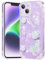 CASBST Compatible with iPhone 14 Case, Clear Case with Cute Butterfly Floral Pattern Design for Girls Women, Slim Soft TPU Protective Sparkle Glitter Cover for iPhone 14 (Crystal Butterfly)