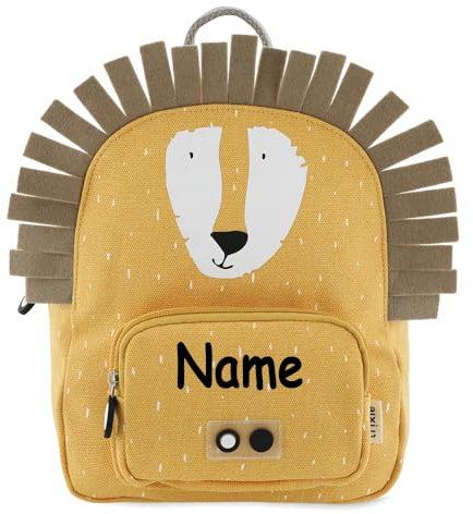 Elefantasie Personalisierter Kinderrucksack von Trixie mit Name für Kindergarten und Kita optional mit Trinkflasche (Löwe, Rucksack)