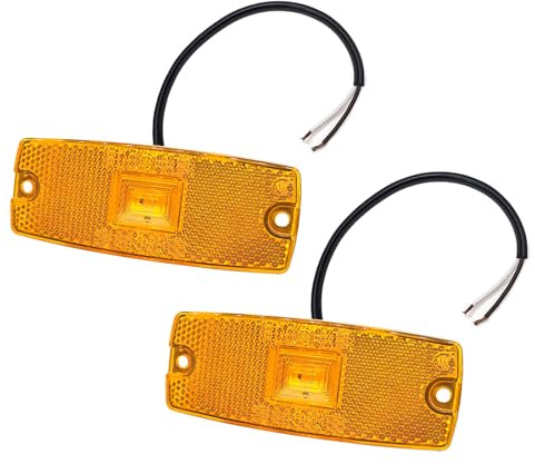 YOYOCOOL 2 Stück Seitenmarkierungsleuchte led 12v 24v gelb, begrenzungsleuchten orange, umrissleuchte für lkw anhänger wohnwagen, Inkl-schrauben