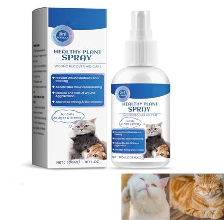 Wundspray Tiere,Wundenverletzung und Hautpflege für Haustiere,Einfach in der Anwendung,Reinigung von Wunden bei Hund und Katze,100ML