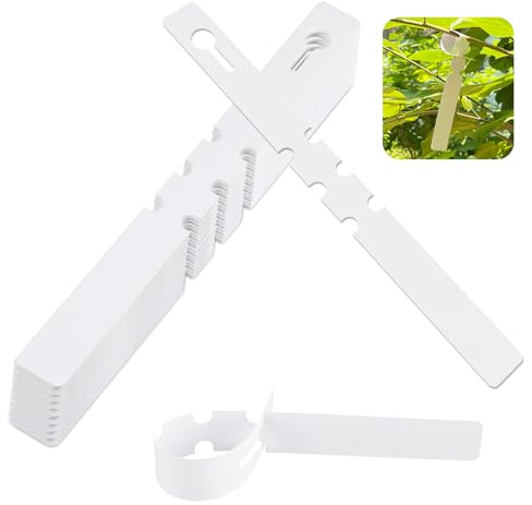 240Pcs Tree Labels,Plant Labels, Plastic Garden Name Tags for Outdoor Plants, Adjustable Wrap Around Hanging Tags for Garden Markers and Plant Name Tags (White 21x2cm)