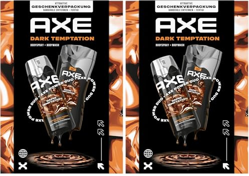 Axe Geschenkset Dark Temptation Pflegeset mit Bodyspray und Duschgel (150 ml + 250 ml) (Packung mit 2)