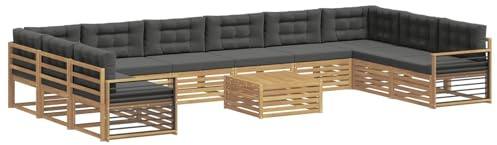 vidaXL Sofagarnituren Massivholz Akazie, Garten, modernes Outdoor-Sofa, gemütliche Lounge-Möbel für die Terrasse, langlebige Sitzgruppe