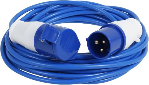 CEE Verlängerung 10m 16A 230V IP44 H07BQ-F | CEE Verlängerungskabel Camping mit CEE Stecker Kupplung Campingkabel für Wohnmobil Wohnwagen Boot Campingplatz Outdoor