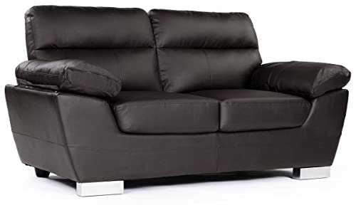 habitat et jardin Ledersofa aus rekonstituiertem Leder und PVC Dallas - 169 x 88 x 90 cm - 2-Sitzer - Schokolade