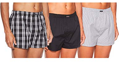 Calvin Klein BOXER WVN 3PK Boxershorts Herren, Mehrfarbig (BLK/MORGAN PLAID /MONTAGUE STRIPE), L