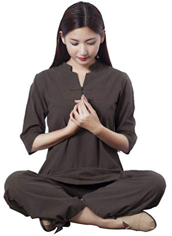 XGYUII Tai Chi Uniform Kleidung Unisex Chinesische traditionelle Baumwolle Seide Stretch Taichi Anzug Tai Chi Übung Taekwondo Training Wing Chun Zen Meditation Kleidung,Braun,M