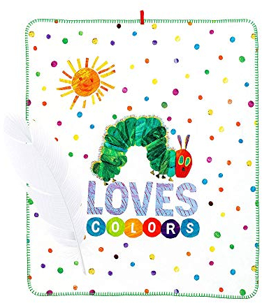 Smithy Babydecke Raupe Nimmersatt Baumwolle | Neugeborenen Decke Kuscheldecke | Mädchen Junge | Geschenk Geburt Babyparty | 75 x 90 cm