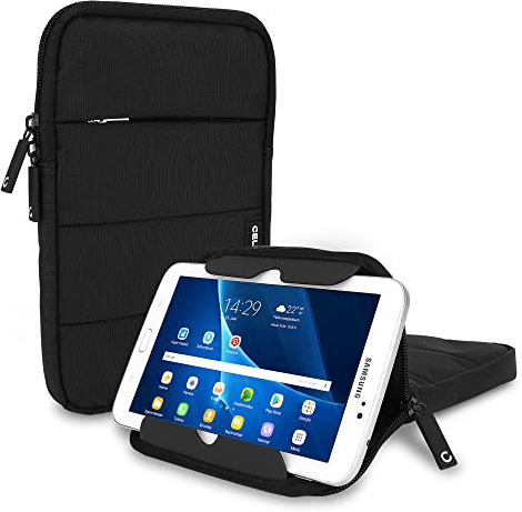 CELLONIC Funda para Tablets de 8 Pulgadas Universal Nylon Negro – Funda con Burbujas antigolpes, Resistente al Agua | Incluye Compartimiento para Accesorios