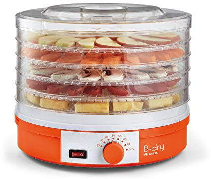 Ariete 616 B-Dry Essiccatore e disidratatore Alimentare per Frutta e Verdura, 5 Cestelli Removibili, Temperatura da 35°C a 70°C, 245 W, plastica, Arancione