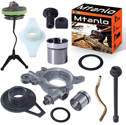 Mtanlo Pompa Olio per Husqvarna 362 365 371 372 385 390 Parti di Ricambio 503521305 50352130 Motosega,Pompa Olio Kit con Tiranteria Dell'acceleratore Tubo Dell'olio Rondella Maniglia