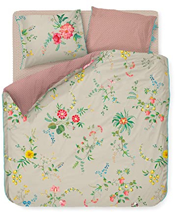 PiP Studio Bettwäsche Fleur Grandeur Khaki 1 Bettbezug 200 x 200 cm + 2 Kissenbezüge 80 x 80 cm