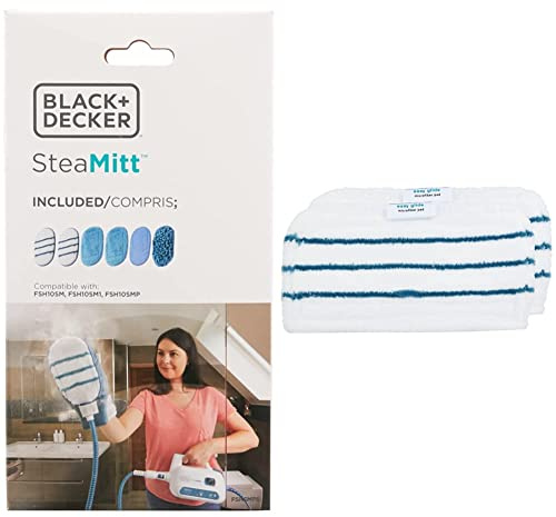 BLACK+DECKER FSHSMPS XJ Set 6 Panni di Ricambio per Scopa a Vapore Lavapavimenti & FSMP20 XJ Set di Ricambio 2 Panni in Microfibra Rettangolari per Scopa a Vapore