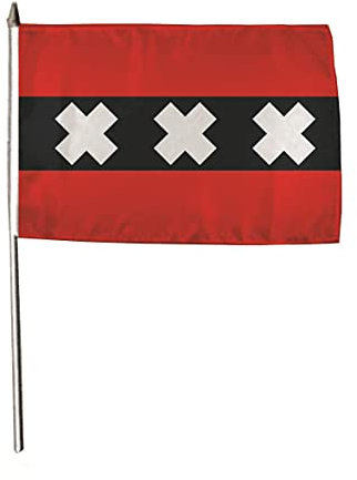 U24 Flagge Fahne Stockflagge Amsterdam 30 x 45 cm Stockfahne 3er Pack