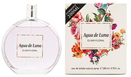 AGUA DE LUNA - Elixir Floral 200 ml, Colonia Mujer, Perfume en Formato Spray, Eau de Toilette Natural y Femenina, Aroma Cítrico y Floral, Fragancia Fresca de Larga Duración