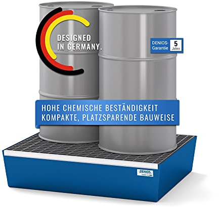 Kleingebindewanne classic-line aus Stahl, lackiert, mit Gitterrost, 635x785x178