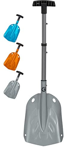 G2 Backcountry leichte Teleskop-Lawinen-Schneeschaufel, Lagerung bis zu 33 cm, langlebige Aluminiumlegierung, Rutschfester ABS-Griff, kompakte Aufbewahrungsgröße (grau)
