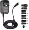 Adaptador de Corriente Universal de 30W, Transformadores de Potencia Portátiles Multifuncionales, Adaptador de Fuente de CA 100-240V a CC 3V 4,5V 5V 6V 7,5V 9V 12V + 8 Enchufes Diferentes (US)