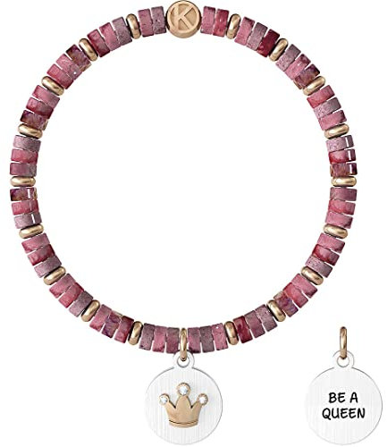 KIDULT Women's Bracelet Crown Steel red Stones Crystals 732031 Symbols
