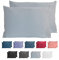Komfortec 100% Baumwolle Kissenbezüge 2er Set 40x60 cm, Superweicher Premium Jersey Kopfkissenbezug 150 g/m², Kissenhülle, Grau