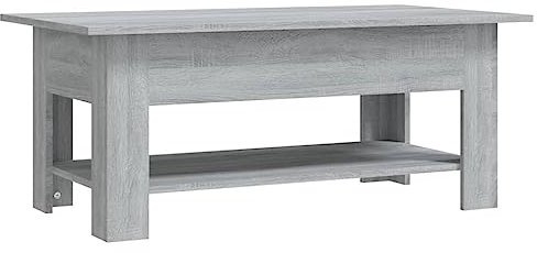 vidaXL Couchtisch Modern Beistelltisch Wohnzimmertisch Kaffeetisch Sofatisch Teetisch Tisch Wohnzimmermöbel Grau Sonoma 102x55x42cm Holzwerkstoff