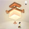 KZT Wooden Ceiling Light Radar Motion Sensor Light Bulb 12W 3000K LED Modern Glass Ceiling Lamp Dusk to Dawn Sensor Bulb for Hallway Porch Stairway Warehouse Garage Cellar Basement Lighting, E27