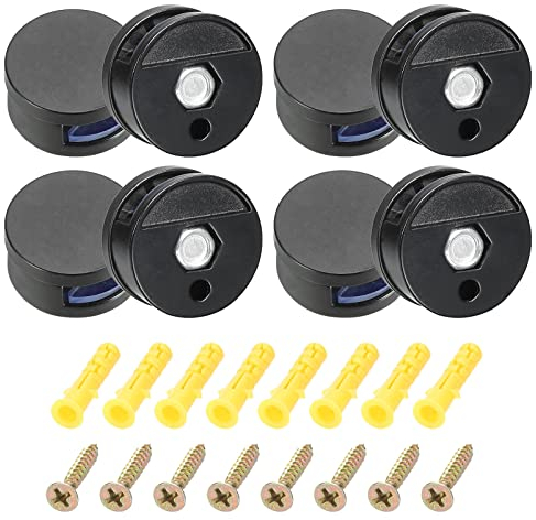 sourcing map 8Stk. Spiegelclips schwebende Glasclips 5-8mm Badspiegelclips Klammern für rahmenlose Spiegel, Spiegelhalterung, Wandhalterung, feste Montage, 27mm schwarz