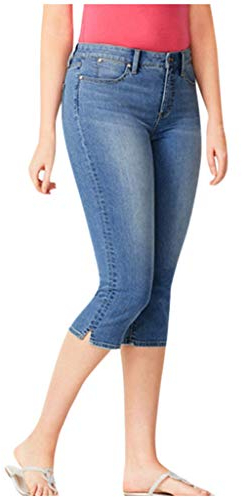 Kurze Hose Damen Sommer Jeans-Caprihosen 3/4 Strech Jeans Sommerhose Leicht Elegant Jogginghose Hoher Bund Yogahose Frauen Freizeithose- Capri Jeans - Yoga Hosen - Caprihose/Jeanshosen