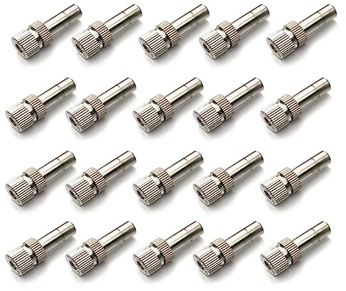 Wexecon 20 pezzi Ugelli nebulizzanti in ottone, ugelli nebulizzanti da 6 mm per sistema di raffreddamento esterno, paesaggistica, umidificazione dell'aria, irrigazione per serra (senza filtro, foro da