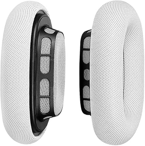 MinHutYa Ersatz-Ohrpolster, Protein-PU-Leder, kompatibel mit Apple AirPods Max Kopfhörern (Silber)