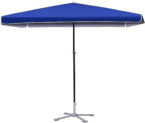 DALIZA Parasol de jardin, parasol de plage rectangulaire bleu pour extérieur, terrasse, terrasse, cour ou côté piscine, bleu, 250cmx250cm