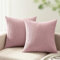 mosayt 2er Set Kissenbezug 45x45 rosa Kordsamt gestreiftes Muster Kissenbezüge Kissenhülle für Dekokissen Sofakissen Couchkissen Deko Kissenhüllen Wohnzimmer Schlafzimmer Mädchen