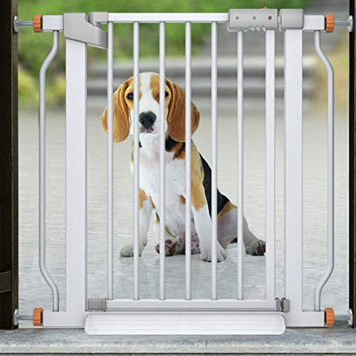 ArinkO Freistehendes Haustiergitter mit Kindersicherung – höhenverstellbar 78 cm – geeignet für Treppen und Geländer von 153–160 cm